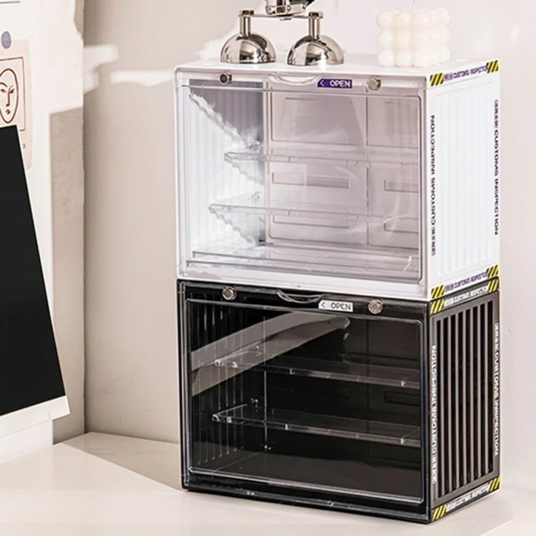 【Festival】For Anime Figures Dustproof Cabinet Clear Acrylic Storage Display Stand For Transparent Dustproof Box