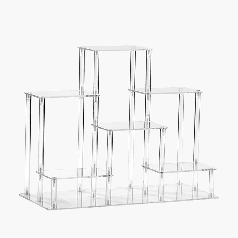 Transparent Shelf Organizers Acrylic Display Stand Holder Figures Collectibles Storage Rack Perfumes Plant Removable