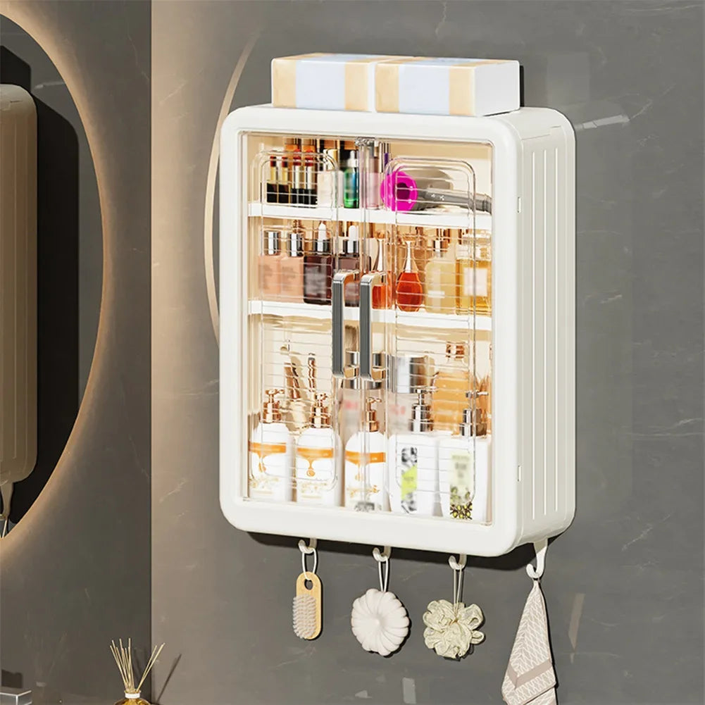 Condiment Storage Cabinet Multifunctional Seasoning Storage Shelf Multi Layer Bathroom Organizer with Hooks Kitchen Accessories