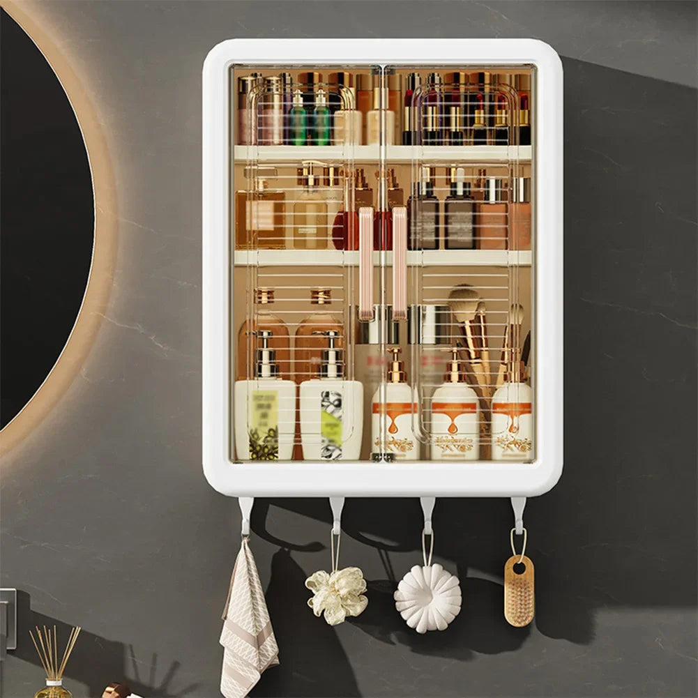 Condiment Storage Cabinet Multifunctional Seasoning Storage Shelf Multi Layer Bathroom Organizer with Hooks Kitchen Accessories