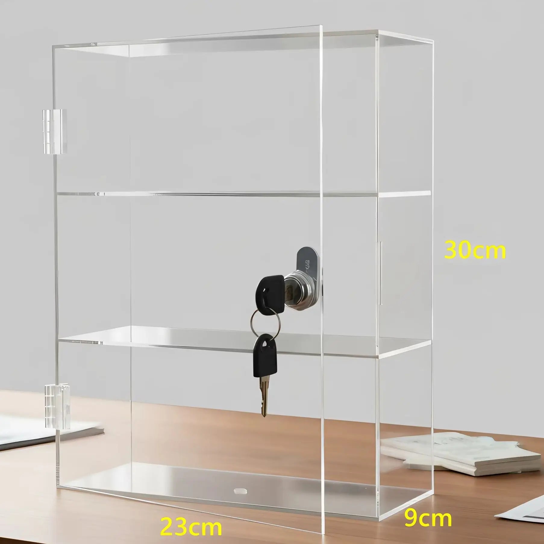Acrylic storage cabinet used for locking cosmetics and perfume lipstick small items is handmade, dust-proof, anti loss